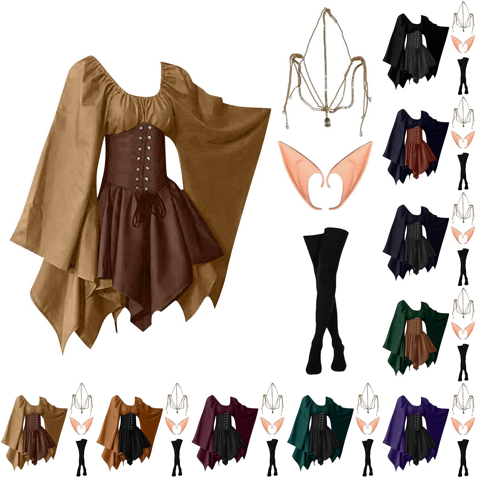 Vintage Fashion Dresses - Halloween cosplay palácio victoria medieval vintage