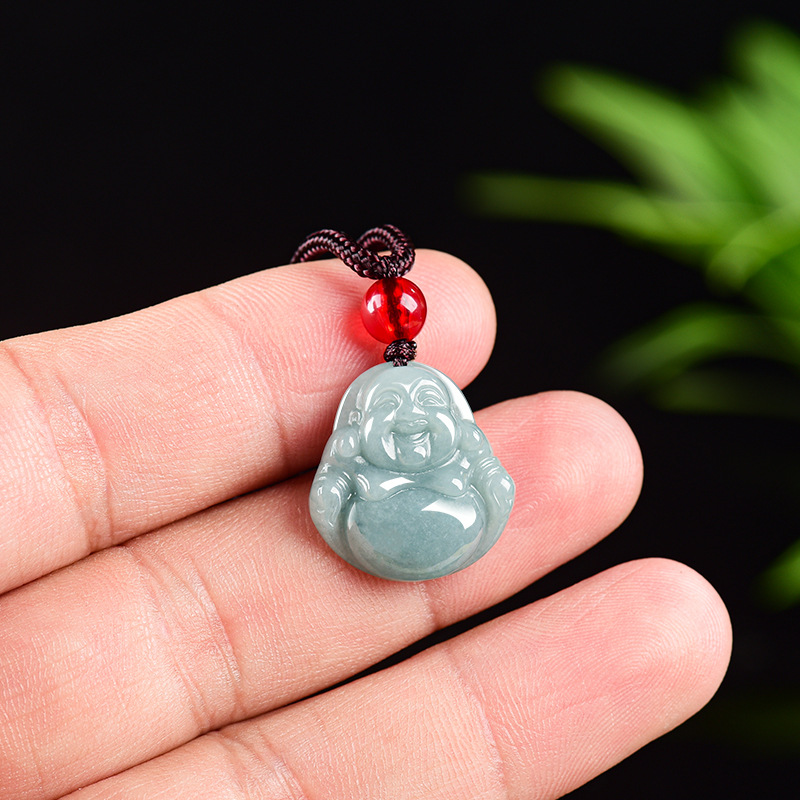 Vintage Fashion Stores - Myanmar jadeite guanyin buda pingente colar