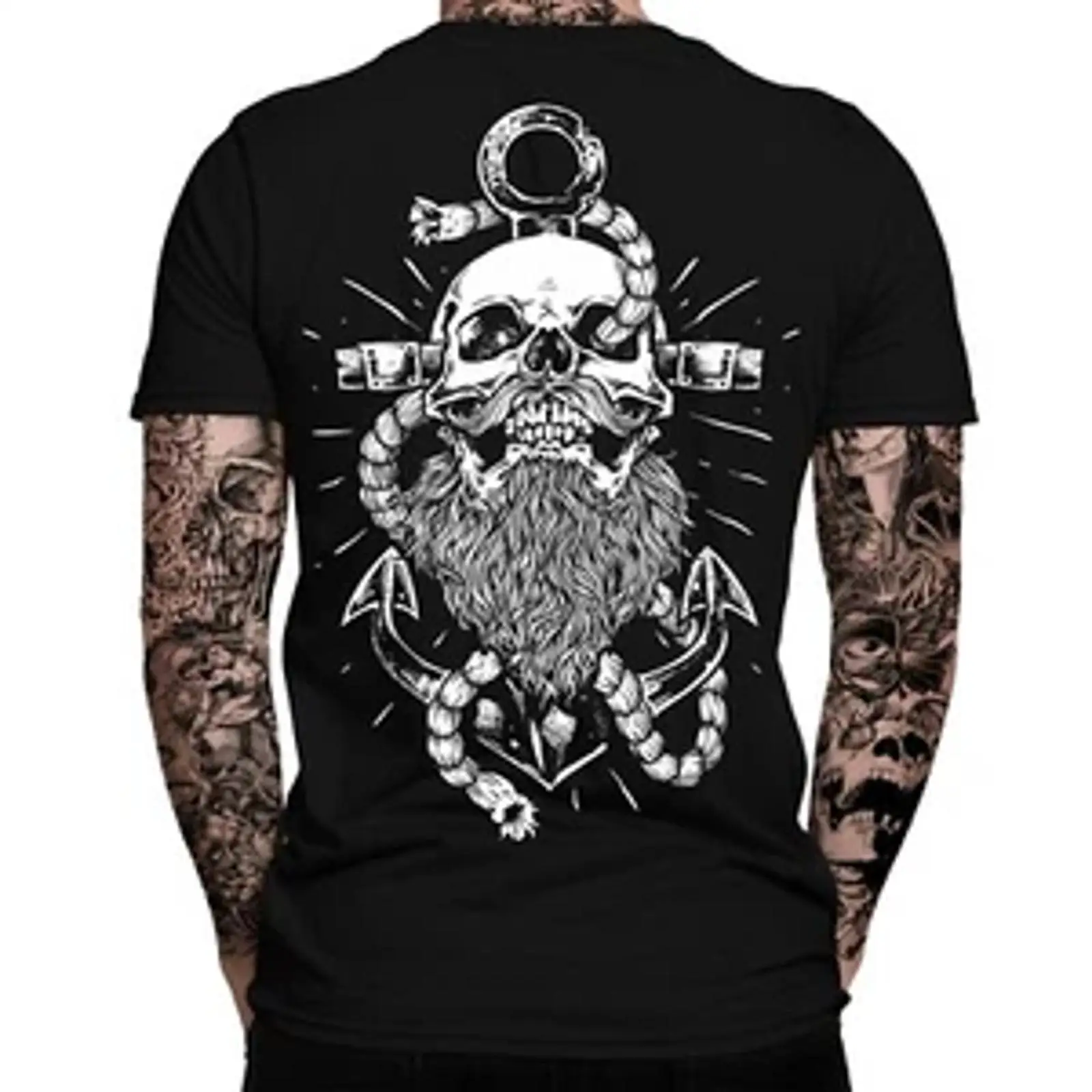 Vintage Fashion Hamburg - Camiseta Masculina Anchor com Estampa de
