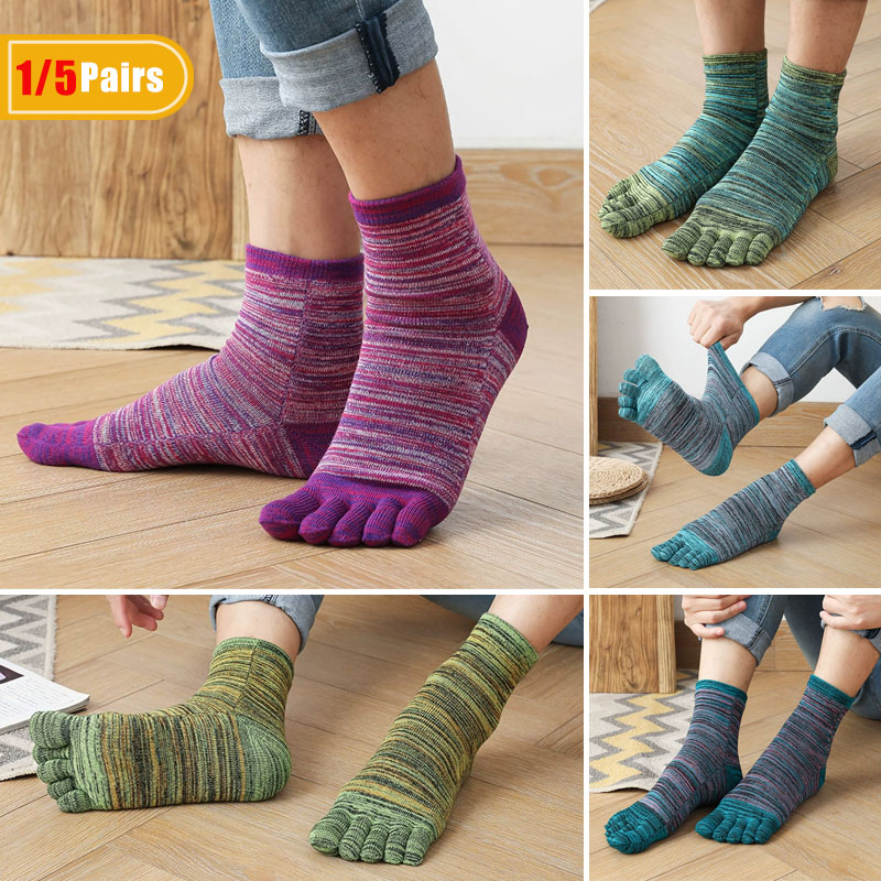 1/5 pares homem colorido toe f - Vintage Fashion Enthusiasts avaliação e preço