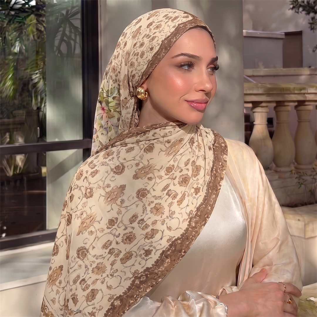 Hijab Vintage com Estampa Flor - Vintage Outdoor Fashion avaliação e preço